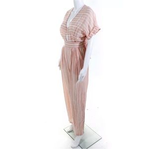 Mara Hoffman Cotton Stripe Jumpsuit Batwing Dolman